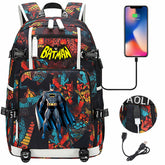 Batman Backpack Batman SchoolBag with USB Charging Port